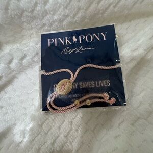 Ralph Lauren Pink Pony Bracelet with Gold Details